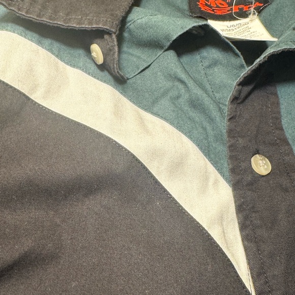 Vintage MO BETTA Western Long Sleeve Shirt Men’s Size Large. Green Black White - Picture 10 of 10
